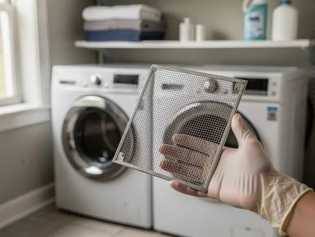Middletown Dryer Vent Cleaning specialist performing detailed lint trap cleaning service in Middletown